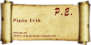Pipis Erik névjegykártya